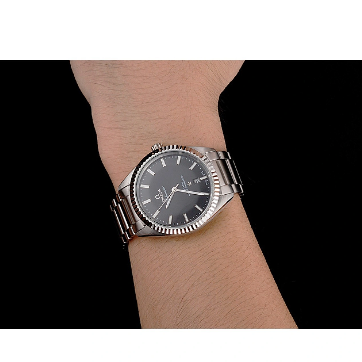 1024 Omega Globemaster Black Dial Stainless Steel Case And Bracelet